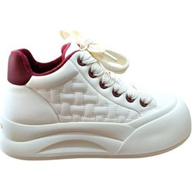 Resim Guja 26k426-1 Kadın Kalın Taban Sneaker Ayakkabı Bej - Bordo Siyah 