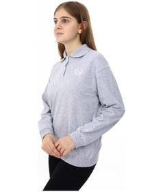 Resim Toontoy Kız Çocuk Çelenk Tnty Baskılı Sweatshirt Gri Melanj 