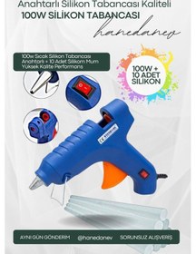 Resim 100w Sıcak Silikon Tabancası Anahtarlı + 10 Adet Silikom Mum - Yüksek Kalite Performans 