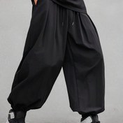 Resim Erkekler İçin Siyah Renkli Oversize Jogger Pantolon - Beli Bağcıklı ve Cepli, Çok Geniş Kesim Rahat Günlük Şort, Dikey Desen Yan Cep Tasarımı, İdeal Spor Salonu/Evde Giysileri ile Gezintilere Uygun Hediye (Bahar/Sonbahar), Erkekler için Jogger Pantolon,Erkekler için Koşu Pantolonları 