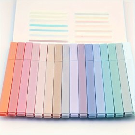 Resim Kürek Ucu Tasarımlı 12 Pastel Floresan Kalem, Delici Olmayan ve Bulanıklaşmayan, Günlükler, Okullar ve Ofis Malzemeleri için Uygun - Mükemmel Paskalya Hediyesi 