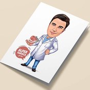 Resim Mükemmel Diş Hekimi Karikatürlü Tebrik Kartı 