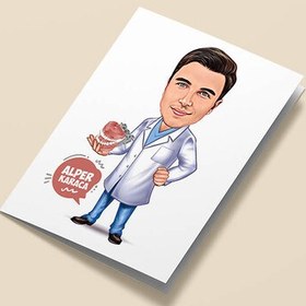 Resim Mükemmel Diş Hekimi Karikatürlü Tebrik Kartı 