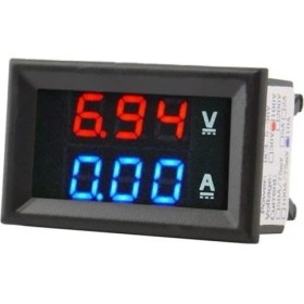 Resim Dijital Ampermetre 0-10A Voltmetre 0-100V - Kasalı 