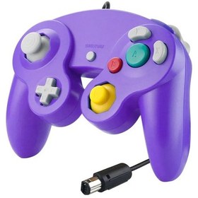 Resim Mor-gamecube Denetleyicisi Anahtarı Ngc Denetleyicisi Usb Kablolu Gamepad Wii Titreşim El Joystick Ngc Gc Controle Pc İçin 