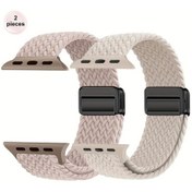 Resim Cloud011 2 Adet Manyetik Kancalı Örgü Kayış İwatch 44mm 45mm 46mm 49mm 42mm Seri Ultra 2 1 10 9 8 7 6 Se 5 4 3 