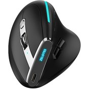 Resim Zelotes F-36 Kablosuz Dikey 2.4g Bluetooth Fare Tam Renkli Işık 8 Tuş Programlama Beş Dpı Oyun Faresi Dahili 730mah Lityum Pil Siyah Optik 