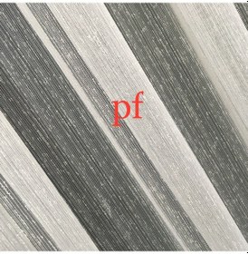 Resim Perdefony Çizgili Şantuk Tül Perde Beyaz Ekru Ve Krem 