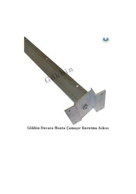 Resim Gökbin Duvara Monte Alüminyum Küpeşte Çamaşır Kurutma Askılığı Gri - Gümüş 