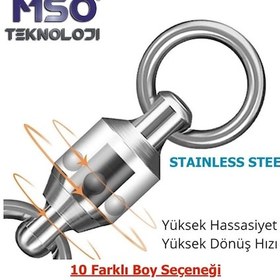Resim MSO Olta Balıkçılık VIP Kalite Paslanmaz Çelik Bilyalı Fırdöndü 