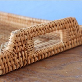 Resim Maria 37,5x28x8 Cm. Rattan Dekoratif Tepsi Bej 