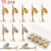 Resim 10 adet 6.3 cm 7 g Dönen Kaşık Şeklinde Yemler, Levrek, Alabalık, Bas, Turna için Uygun, Döner Salıncak Yemleri 