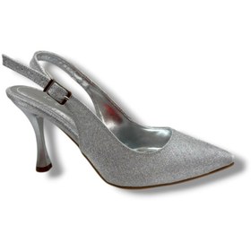 Resim Defne 181-26 Simli Arkası Açık İnce Topuk Kadın Stiletto 