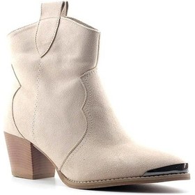 Resim Pinecone 403 Kadın Canvas Topuklu Bot Nubuk Bej Bej Nubuk 