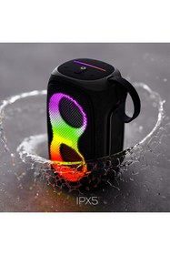 Resim Lenyes S865 Luminous Serisi Su Geçirmez Çoklu Giriş Rgb Işıklı Tws Bluetooth Hoparlör V5.3 40w Siyah 