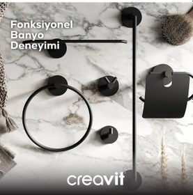 Resim Creavit DR27004S Drop Kağıt Havluluk - Siyah 