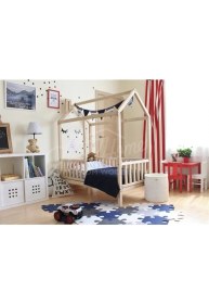 Resim Zerka Tomurcuk Montessori Çocuk Yatak Ahşap Karyola Bebek Beşik 