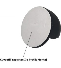 Resim Eym 5 Adet Yarım Ay Yapışkanlı Kapı Tamponu Stoper Siyah 3,5 cm 