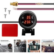 Resim Tenfowee Tır Araçları İçin 12v/24v Sıcaklık Ve Voltaj Kombinasyon Tablosu - Sayısal Göstergeli, Kırmızı Işık, 17mm Sıcaklık Sensörü 