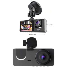 Resim Drnds Yol Kayıt Araç Kamerası Hd Dvr 3 Kameralı 2.0in Ekranlı Ön İç Arka 