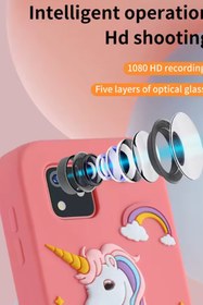 Resim Vothoon Telefon Modelli Çocuk Dijital Fotoğraf Makinası Çift Kameralı dokunmatik ekran 2.0 ekran 