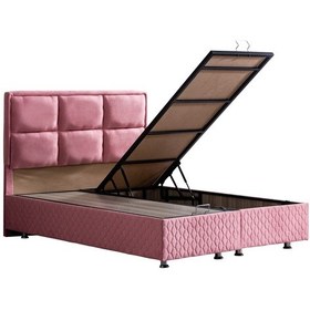 Resim Setaymobilya Baza, Grand Çift Kişilik Pembe Baza + Başlık Seti 
