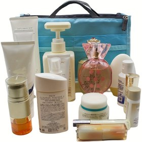 Resim Unisex Polyester Seyahat Organizer Çantası, Dayanıklı Tuvalet ve Makyaj Deposu, Güvenli Fermuar, Esnek Paketleme Aksesuarı, Kordon, SD Kart ve Power Bank Cebi ile, Kokusuz 