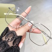 Resim Kadın Modası Retro Oval Gözlük Çerçevesi - Metal Detaylı Şık Şeffaf Lens Gözlükler, Dekoratif PC Lensler ve Dayanıklı Metal Menteşeler, Modern Görünüm İçin Mükemmel 