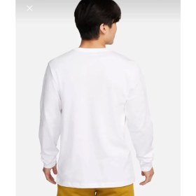 Resim Nike Long Sleeve White Cotton Graphic Print T-Shirt Beyaz Erkek Uzun Kollu T-Shirt FJ1077-100 