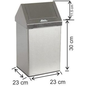 Resim Paslanmaz Çöp Kovası Sallanır Çatı Kapak 16 Litre 
