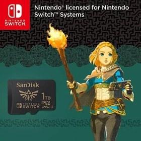 Resim Asseds Store Microsdxc Uhs-I Hafıza Kartı, Switch Zelda Edition 1 Tb (U3, 10, 100 Mb/s Aktarım, Oyunlar Için Daha Fazla Yer) 