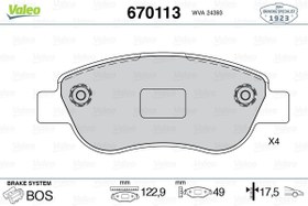 Resim Fiat Palio 1.2 8V Ön Fren Balatası VALEO Marka 98845340 