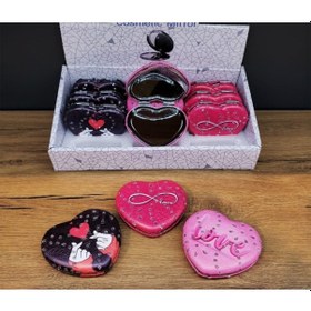 Resim Kalpli Love Tasarımlı Cep Aynası 