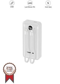 Resim Torima TRM-1025 20000 mAh 2 Çıkışlı Taşınabilir Hızlı Şarj Dijital Göstergeli Powerbank Beyaz 