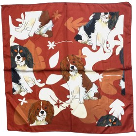 Resim Sultan İpek Köpek Desenli Fular / Bandana 52x52 