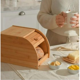 Resim Bambu Ekmek Kutusu, Ekmeklik Dolabı , Dar Alan Bambu Ekmeklik 27 * 20 cm 