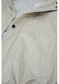 Resim Krem Oversize Bomber Deri Ceket Krem 