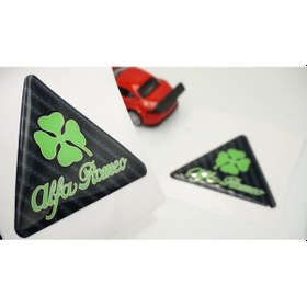 Resim Alfa Romeo Yonca Logo Yan Çamurluk 3m 3d Karbon Damla Logo Amblem 
