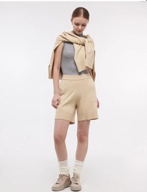 Resim Calista Örgü Şort Trikodan Yapılmış 297384370 Bej 