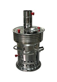 Resim Odunlu Çift Musluklu Çelik Semaver 7 Lt -107 
