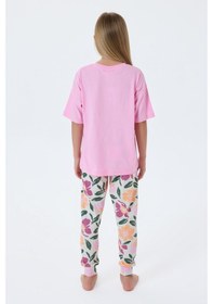Resim U.s. Polo Assn. 2503 %100 Pamuk Cepli Kız Çocuk Pijama Takım Pembe 