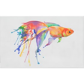 Resim Zethome Gold Fish Banyo Paspas Ve Tek Kanat Duş Perdesi 1x180x200 Set 