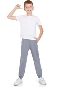 Resim My Hanne Beli Lastikli Erkek Bebek Jogger Eşofman Altı 50707-2 