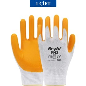 Resim Kuzgun Ticaret Pn3 Sarı Iş Eldiveni Polyester No:10 Örme Nitril Beybi Royaleks Group - 1 Çift 