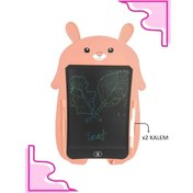 Resim Pembe Tavşan LCD Çizim Tableti – Eğitim ve Yaratıcılık için Renkli Ekranlı Dijital Tahta 