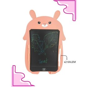 Resim Pembe Tavşan LCD Çizim Tableti – Eğitim ve Yaratıcılık için Renkli Ekranlı Dijital Tahta 