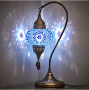Resim Demmex El Yapımı Mozaik Masaüstü Lamba Renkli Otantik Masa Komodin Gece Lambası 