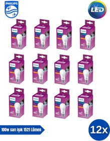 Resim Philips Mycare LED Lamba 13W - 100W 2700K Sarı Işık 1521 Lümen Yüksek Işık ( 12 ADET ) 