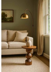 Resim El Yapımı Masif Ahşap Yan Sehpa Tekli Mantar Model - Açık Ceviz Renk Açık Ceviz 