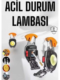 Resim Bfs Yeni Nesil Kamp Feneri Çok Fonksiyonlu Fener Anahtarlık Usb Çakmaklı Cam Kırıcı Kemer Kesici Aça Çok Renkli 